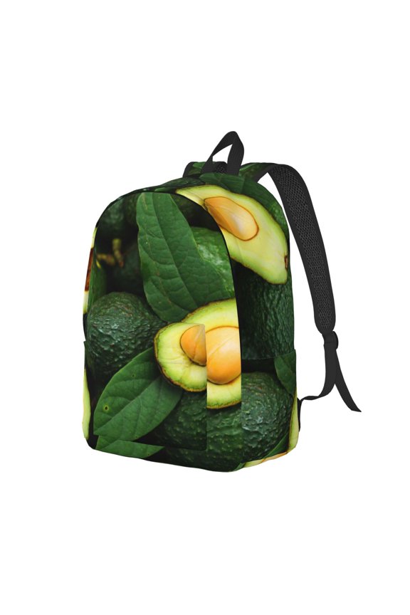 Fresh Avocados Pattern Durable Canvas Backpack for Men & Women – Stylish & Lightweight – Adjustable Straps, Multiple Pockets – Fits 15-17 Inch LaptopsMedium