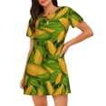thumbnail image 1 of Rateoe Fresh Corn 1 Print Women’s Nightdress – Cozy Cotton Short-sleeved Sleep Shirt, Loose-Fit Sleepwear, Perfect for Relaxing and Sleeping, 1 of 6
