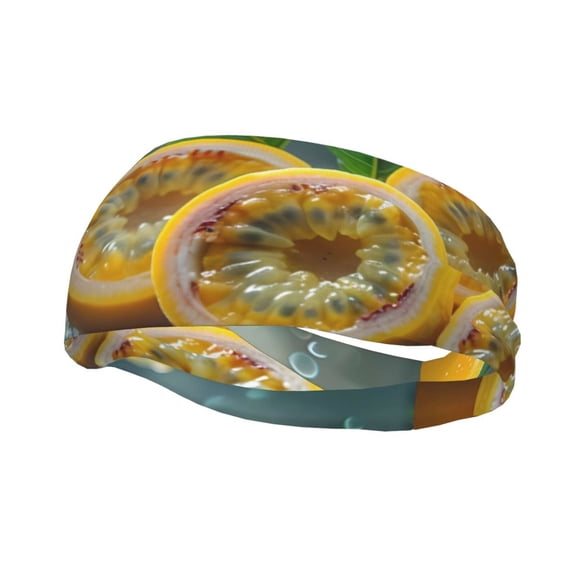 Rateoe Fresh Passion Fruit Still Life Pattern Sports Headbands ,Moisture Wicking Workout Headband, Sweatband Headbands for Running,Cycling,Yoga,Hairband for Women and Men