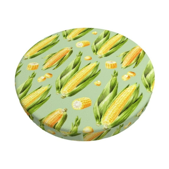 Rateoe Fresh Sweet Corn Pattern Round Bar Stool Seat Covers,Washable Stool Cushion Slipcover Elastic Bar Chair Covers for 12-14 Inch Chair -13 inch