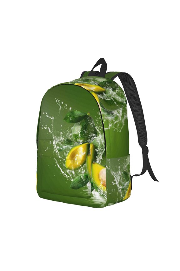 Friut Avocado Pattern Durable Canvas Backpack for Men & Women – Stylish & Lightweight – Adjustable Straps, Multiple Pockets – Fits 15-17 Inch LaptopsMedium