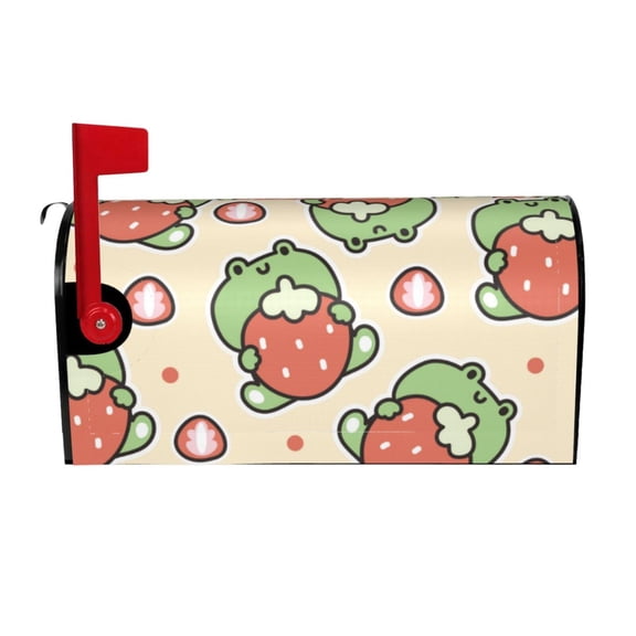 Rateoe Frog Hold Strawberry Printed Mailbox Covers - Easy to Install Fall, Winter, Spring, Summer Mailbox Cover - Weather and UV-Resistant Mailbox Decor - Mailbox Magnetic Covers-
