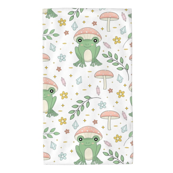 Rateoe Frog and Mushrooms Pattern Microfiber Towel, Beach Towel, Pool Towel, Quick-dry Travel Towel, Soft and Plush towel, Absorbent Towel-27.5x16 Inch