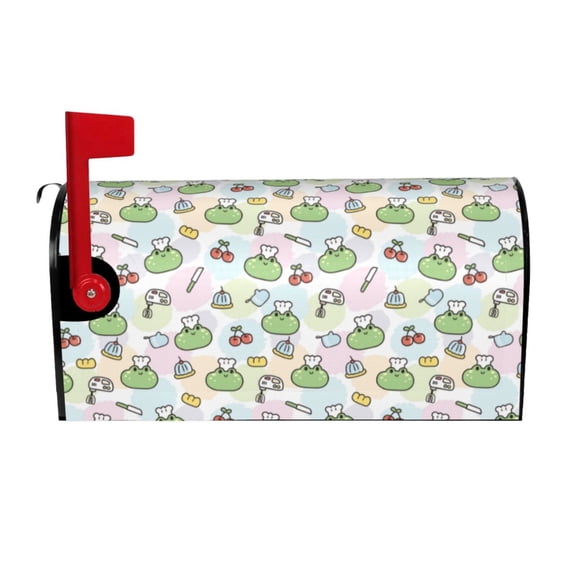 Rateoe Frog Wear Chef Hat Printed Mailbox Covers - Easy to Install Fall, Winter, Spring, Summer Mailbox Cover - Weather and UV-Resistant Mailbox Decor - Mailbox Magnetic Covers-21x18 in