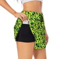 thumbnail image 1 of Rateoe Frogs Printed 2 in 1 Women's Workout Shorts for Athletic Gym Running Shorts with Phone Pockets-Medium, 1 of 7