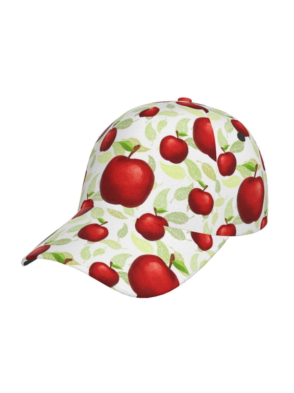 Fruit Apples Pattern Mens Baseball Cap Adjustable Curved Brim Hat, Soft Cotton Sports Cap for Outdoor, Casual, and Everyday Wear, Comfortable & Breathable