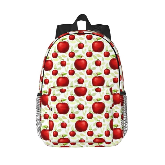 Rateoe Fruit Apples Pattern Student Backpack Water-resistant Backpack 15-inch Laptop Backpack Lightweight Adjustable School Backpack