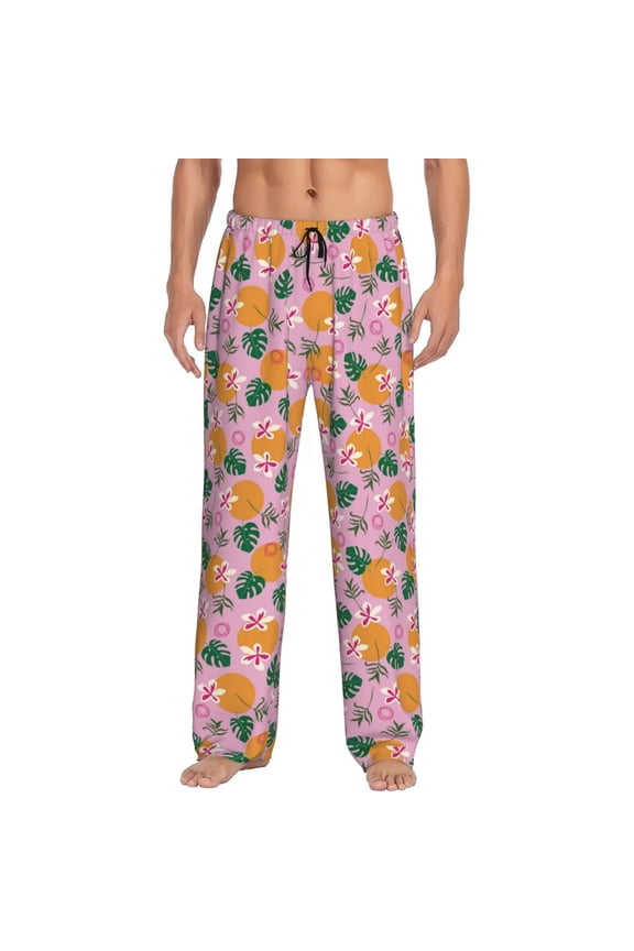 Fruit Pattern Men’s Ultra-Soft Comfy Pajama Lounge Pants Sleepwear,Comfortable Lounge Wear,lightweight Pajamas, Casual Home Wear-X-Large