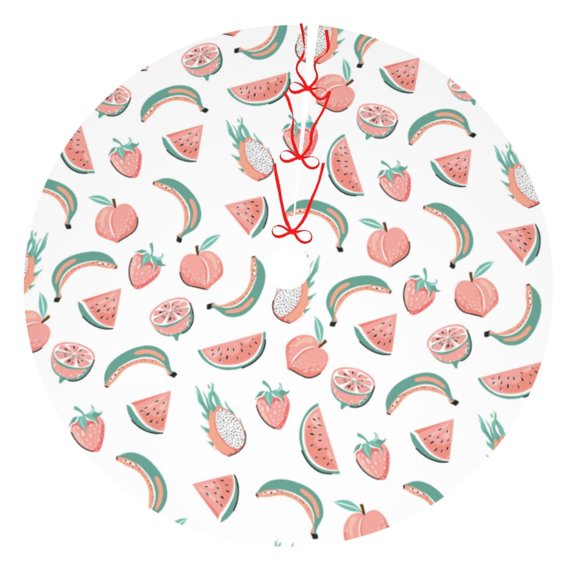 Rateoe Fruit Print Christmas Tree Skirt 36" for Xmas Holiday New Year Party Circle Tree Mat Ornaments Decoration