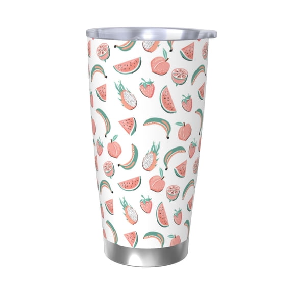 Rateoe Fruit Printed Car Guy Gifts for Men Women Tumbler - 20oz/590ml Double Wall Vacuum Insulated Stainless Steel Travel Tumbler Cups with Lid & Straw-Without Straw