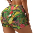 thumbnail image 1 of Rateoe Fruits Vegetables And Berries Printed Power Workout Shorts for Women Tummy Control Squat Proof Ribbed Thick Seamless Scrunch Active Short-Large, 1 of 8