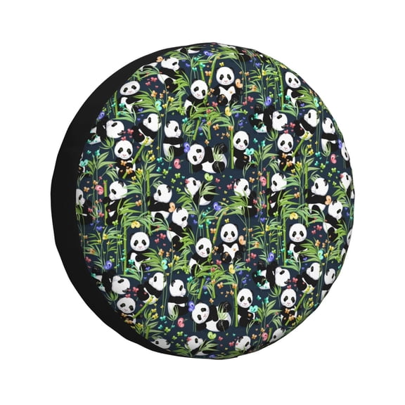 Rateoe Fun Panda Playing With Bamboo Leaves Pattern Tire Cover Wheel Protectors Weatherproof Wheel Covers Universal Fit for Trailer Rv SUV Truck Camper Travel Trailers Accessories-17 inch