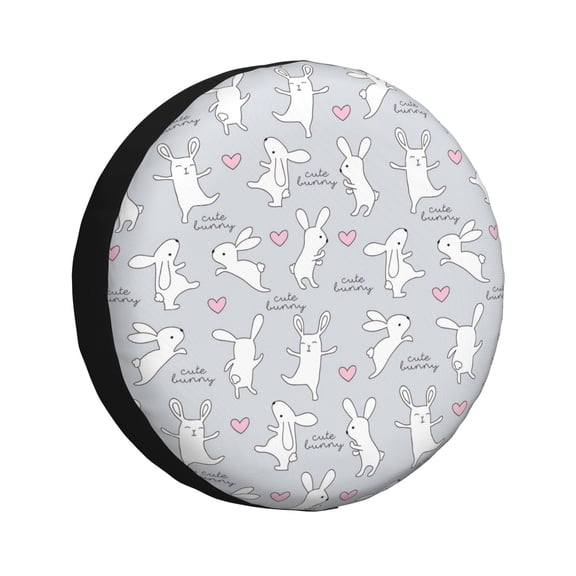 Rateoe Fun Rabbit Pattern Tire Cover Wheel Protectors Weatherproof Wheel Covers Universal Fit for Trailer Rv SUV Truck Camper Travel Trailers Accessories-14 inch