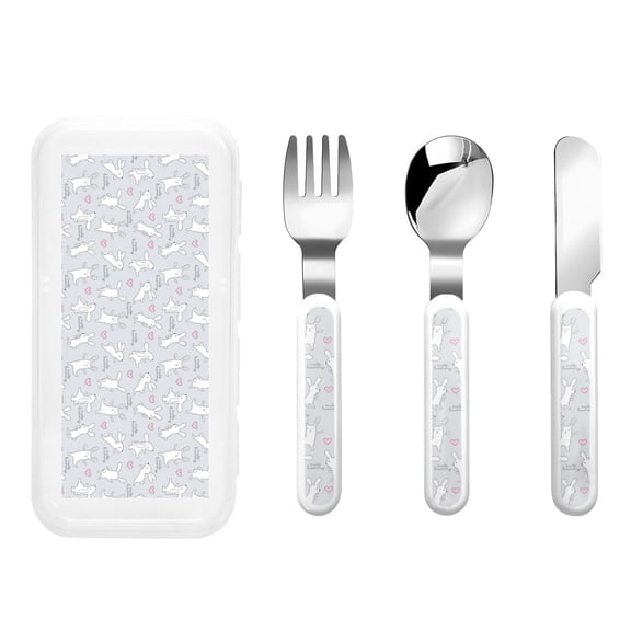Rateoe Fun Rabbit for Stainless Steel Kids Silverware Set - Child and Toddler Safe Flatware - Children's Knife, Fork And Spoon Set