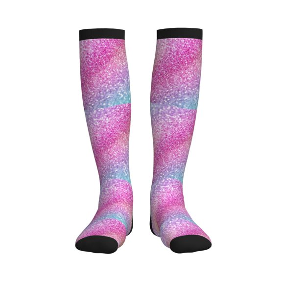 Rateoe Fun Rainbow Compression Socks for Women and Men 20-30mmHg-Circulation Support Socks Knee High Nurse Pregnant Running Medical and Travel Athletic