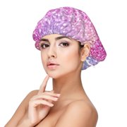 Rateoe Fun Rainbow Pattern Silk Satin Hair Bonnet for Sleeping, Adjustable Sleep Cap Turban for Women , Curly Straight Hair Long Large Braid