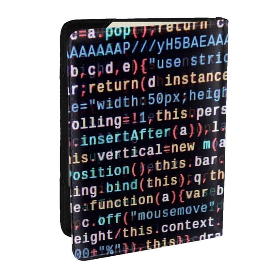 Rateoe Function Source Code1 Pattern Passport Holder Wallet Leather Mulit-purpose Travel Wallet Credit Cards Case ,Passport Cover for Women Men-6.5 in