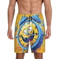 thumbnail image 1 of Rateoe Funny Alarm Clock Illustration Print Men's Lounge Shorts – Soft & Breathable Pajama Bottoms with Pockets, Elastic Waistband, Lightweight Sleepwear for Nightwear & Loungewear-3X-Large, 1 of 6