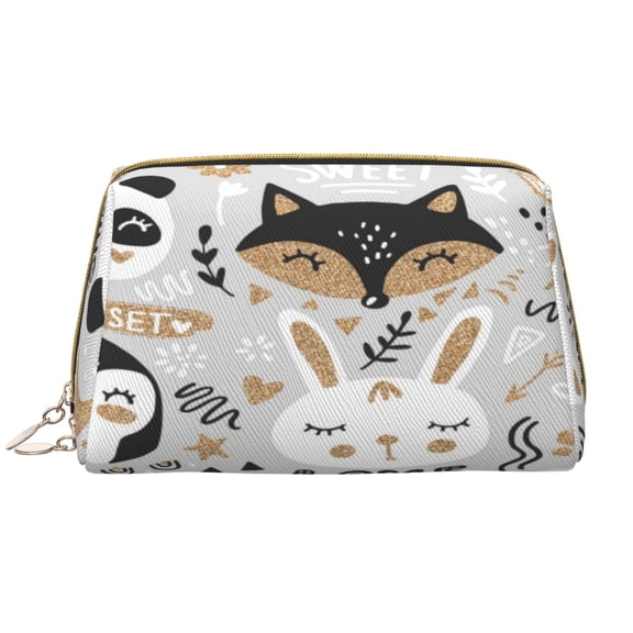 Rateoe Funny Animals Series for Travel Makeup Bag,Large Capacity Cosmetic Bags for Women,Waterproof Portable Pouch Open Flat Toiletry Bag Make up Organizer