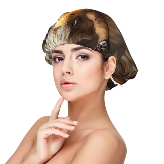 Rateoe Funny Bald Eagle Pattern Silk Satin Hair Bonnet for Sleeping, Adjustable Sleep Cap Turban for Women , Curly Straight Hair Long Large Braid