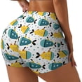 thumbnail image 1 of Rateoe Funny Boats Printed Power Workout Shorts for Women Tummy Control Squat Proof Ribbed Thick Seamless Scrunch Active Short-XX-Large, 1 of 8