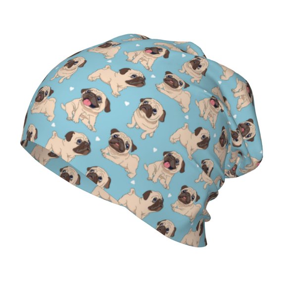 Rateoe Funny Cartoon Pugs Kids Beanie Warm Knit Beanie Hats Boys Girls Winter Hat Soft Slouchy Hats for Kids