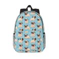 thumbnail image 1 of Rateoe Funny Cartoon Pugs Pattern Student Backpack Water-resistant Backpack 15-inch Laptop Backpack Lightweight Adjustable School Backpack, 1 of 6