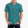 thumbnail image 1 of Rateoe Funny Cat Blue Pattern Men's Short Sleeve Polo Shirts, Golf Polo Shirts Short Sleeve Performance Moisture Wicking Dry-Medium, 1 of 6