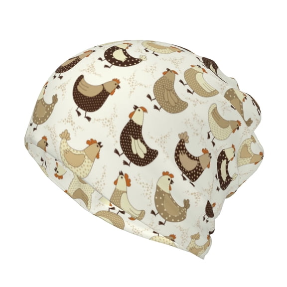 Rateoe Funny Chicken Cotton Slouchy Beanie Hat for Men/Women,Lightweight Oversize Large Thin Skull Cap Night Sleeping Cap