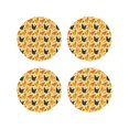 thumbnail image 1 of Rateoe Funny Chicken Drawing Drink Coasters Set of 4 Leather Coasters Spill Protection for Table Desk,Durable and Non Slip Leather Coaster ,4 Inches Drink Mats-Round Shape, 1 of 6