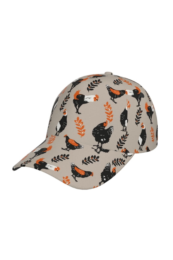 Funny Chicken Pattern Baseball Cap Outdoor Cap Mountain Dad Hat - Unstructured Soft Cotton Cap-Adjustable UV Protection Cap