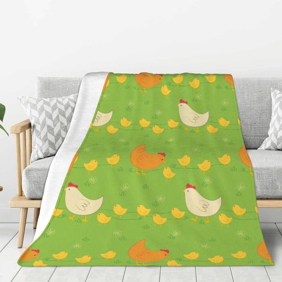 Rateoe Funny Chicken Pattern Flannel Throw Blanket, Ultra-soft Blanket for Bed, Couch, Car, Hypoallergenic Anti-pilling blanket-40"x30"(Vertical)