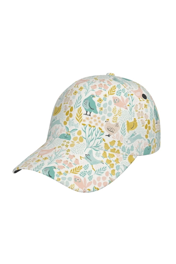 Funny Chicken Pattern Mens Baseball Cap Adjustable Curved Brim Hat, Soft Cotton Sports Cap for Outdoor, Casual, and Everyday Wear, Comfortable & Breathable