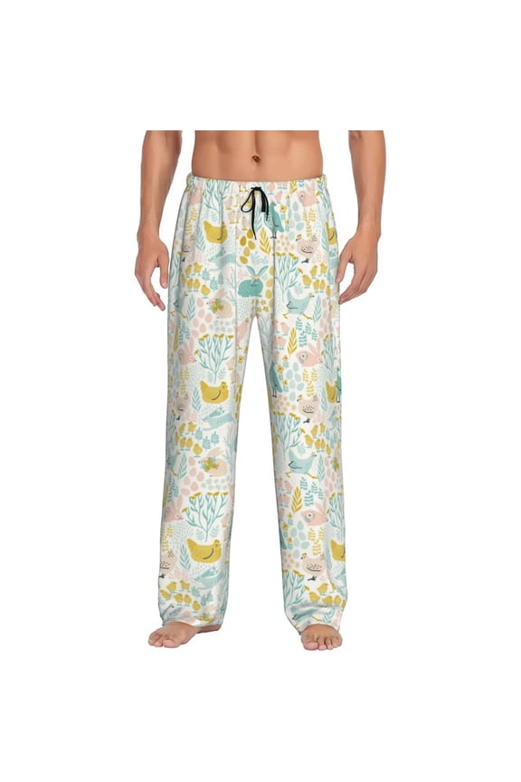 Funny Chicken Pattern Men’s Ultra-Soft Comfy Pajama Lounge Pants Sleepwear,Comfortable Lounge Wear,lightweight Pajamas, Casual Home Wear-Small