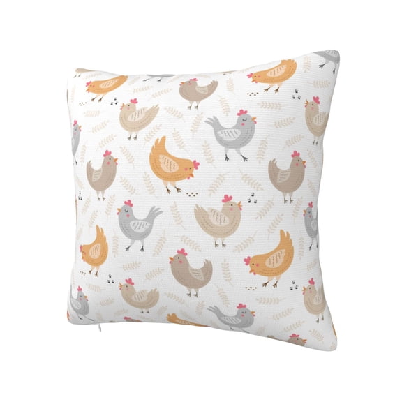 Rateoe Funny Chicken Pattern Throw Pillow Cover Premium Pillow Stuffer Sham Square for Decorative Cushion Bed Couch Sofa(Pillow insert not included)