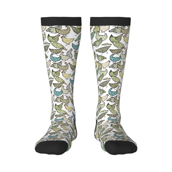 Rateoe Funny Chicken Pattern Women’s Knee High Crew Socks,Trouser Socks Comfortable, Breathable, Moisture-Wicking and Soft