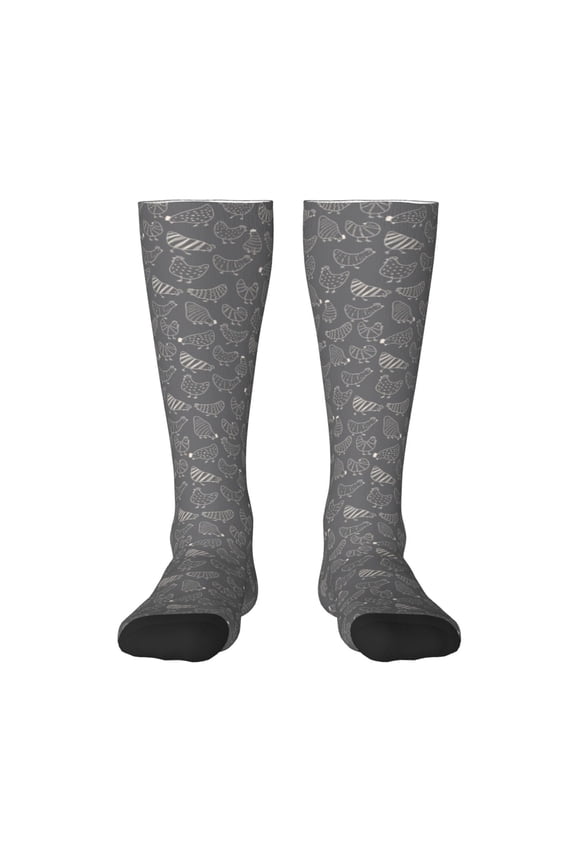 Funny Chicken Pattern Women’s Knee High Crew Socks,Trouser Socks Comfortable, Breathable, Moisture-Wicking and Soft