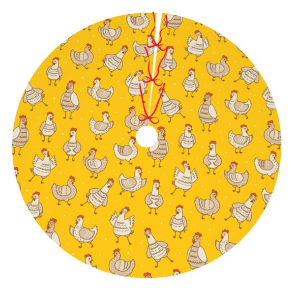 Rateoe Funny Chicken Print Christmas Tree Skirt 30" for Xmas Holiday New Year Party Circle Tree Mat Ornaments Decoration