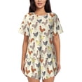 thumbnail image 1 of Rateoe Funny Chicken for 2 Piece Short Sleeves Pajama Sets Casual Lounge Sleepwear Ladies Pjs Sets with Pocket-XX-Large, 1 of 6