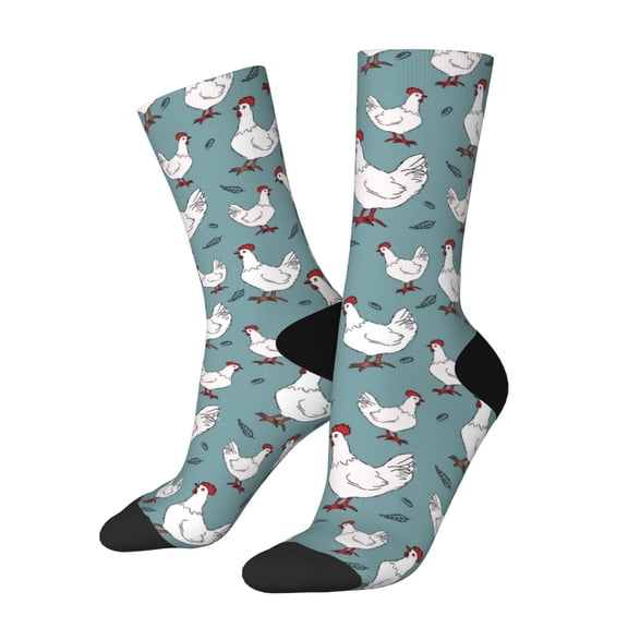 Rateoe Funny Chicken for Women Casual Calf Socks - Cute Crew Socks - Thin Soft Above Ankle Socks Size 5-11