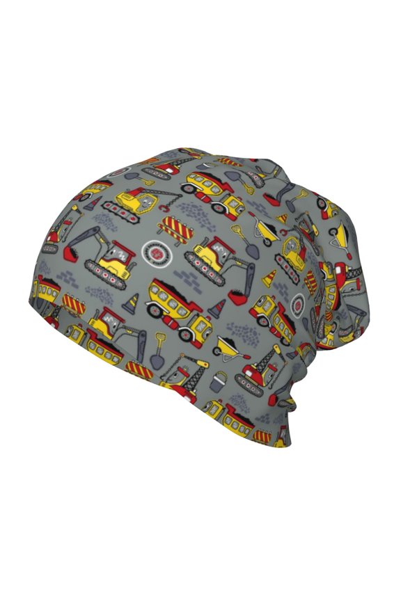 Funny Construction Kids Beanie Warm Knit Beanie Hats Boys Girls Winter Hat Soft Slouchy Hats for Kids