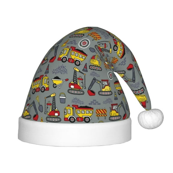 Rateoe Funny Construction Santa Hat Confortable Christmas Hat for Christmas Party Favors Fit for Kids