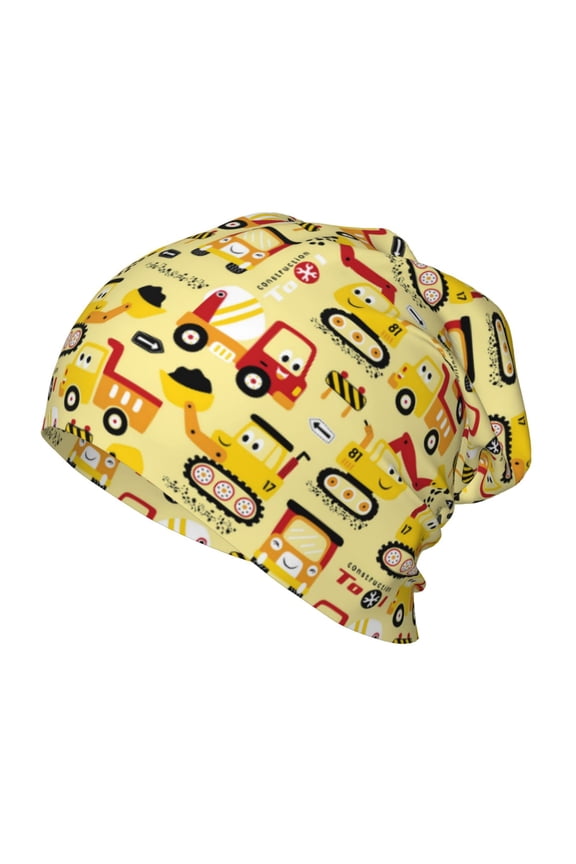 Funny Construction Vehicles Kids Beanie Warm Knit Beanie Hats Boys Girls Winter Hat Soft Slouchy Hats for Kids