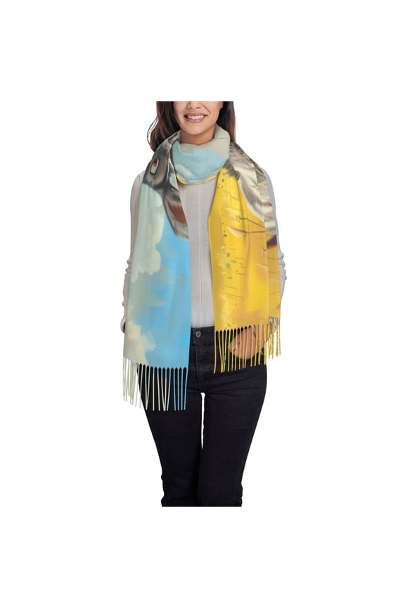 Funny Countryside Donkey Women's Traditional Scarf Wrap Tassel Shawl Fringes Neck Head Shawl Retro Scarf