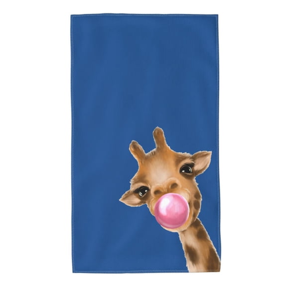 Rateoe Funny Giraffe Blowing Bubble Pattern Microfiber Towel, Beach Towel, Pool Towel, Quick-dry Travel Towel, Soft and Plush towel, Absorbent Towel-27.5x16 Inch