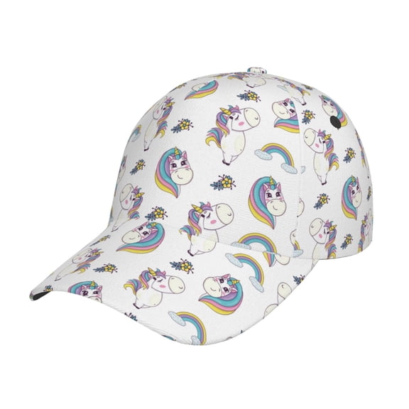 Rateoe Funny Kawaii Unicorns Dancing Pattern Men’s Baseball Cap – Adjustable Curved Brim Hat, Soft Cotton Sports Cap for Outdoor, Casual, and Everyday Wear, Comfortable & Breathable