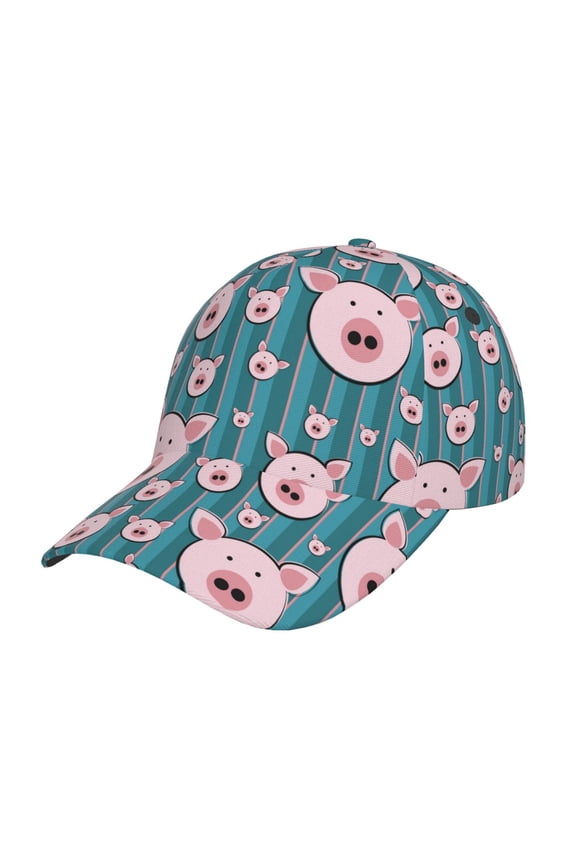 Funny Pig Faces Pattern Baseball Cap Outdoor Cap Mountain Dad Hat - Unstructured Soft Cotton Cap-Adjustable UV Protection Cap