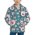 thumbnail image 1 of Rateoe Funny Pig Faces Pattern Boys Hoodie, Youth Pullover Hooded Sweatshirt, Kangaroo Pocket Hoodie for Kids-Large, 1 of 6