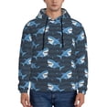 thumbnail image 1 of Rateoe Funny Sharks Pattern Mens Hoodie, Pullover Hooded Sweatshirt, Kangaroo Pocket Hoodie Ideal for Daily Wear, Travel and Home-4X-Large, 1 of 7