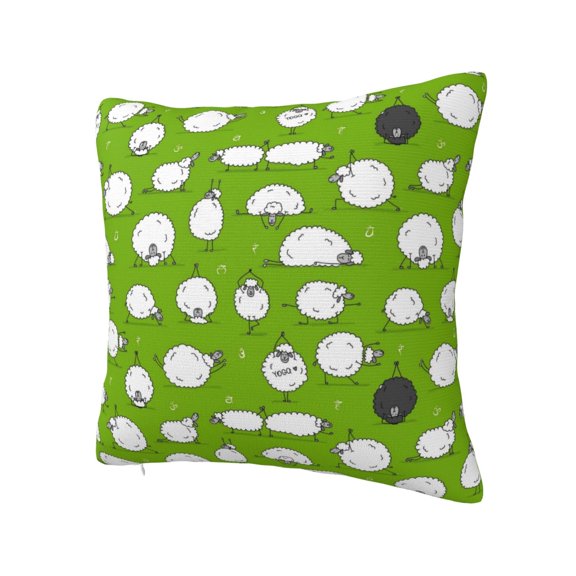 Rateoe Funny Sheep Doing Yoga Pattern Throw Pillow Cover Premium Pillow Stuffer Sham Square for Decorative Cushion Bed Couch Sofa(Pillow insert not included)